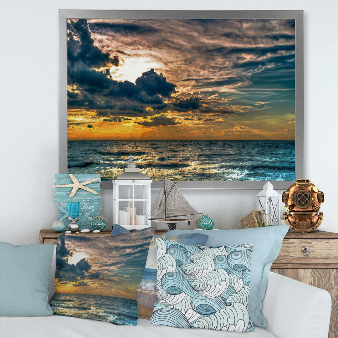 Sun Break over Blue Ocean