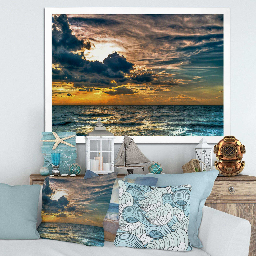 Sun Break over Blue Ocean