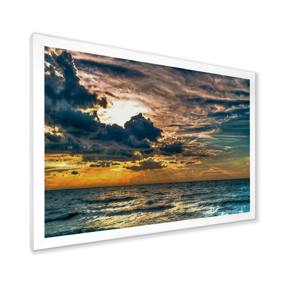 Sun Break over Blue Ocean