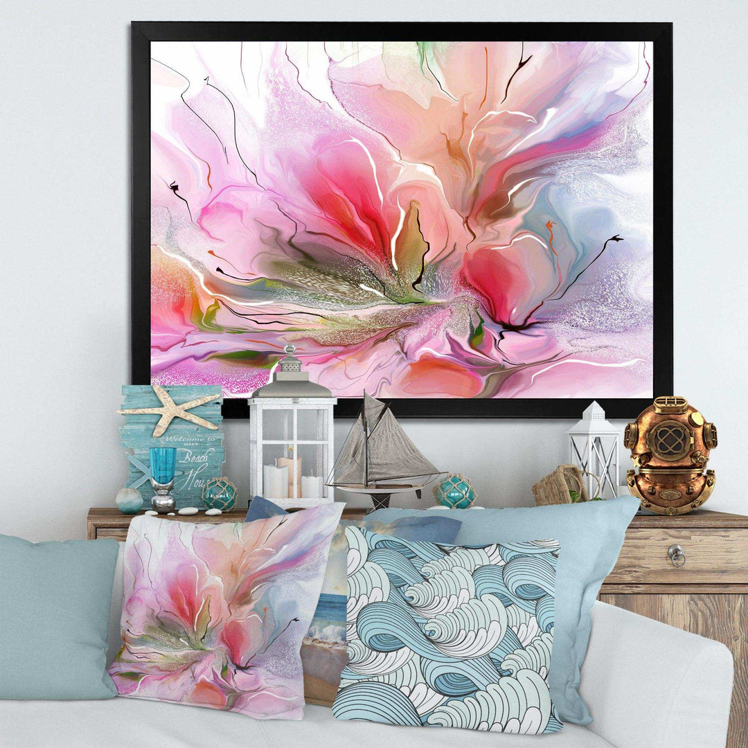 Lovely Painted Floral Design - Floral Bedroom Wall Art