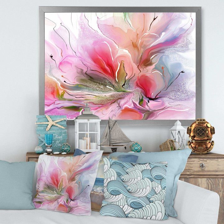 Lovely Painted Floral Design - Floral Bedroom Wall Art