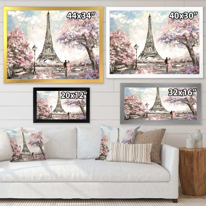 Eiffel with Pink Flowers