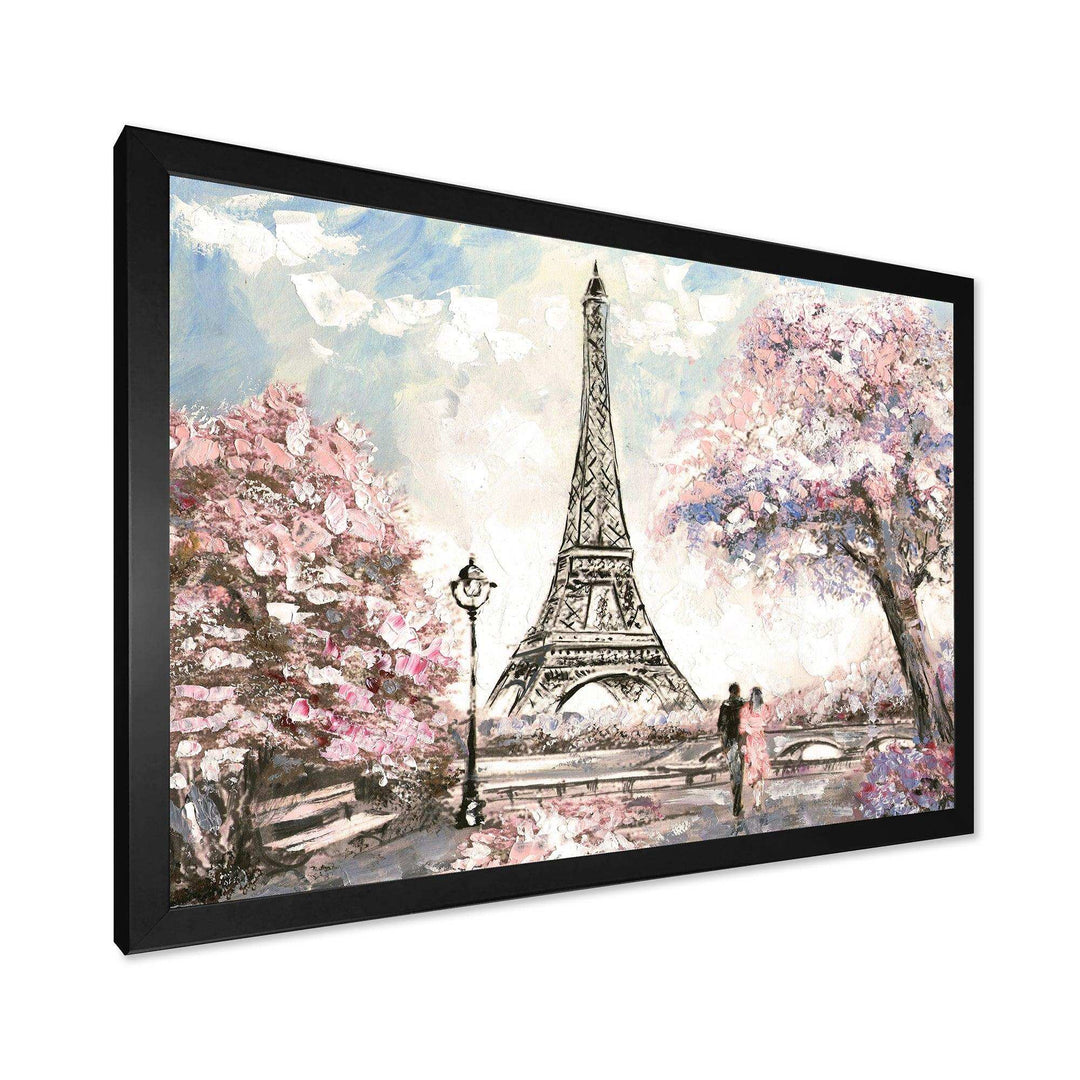 Eiffel with Pink Flowers