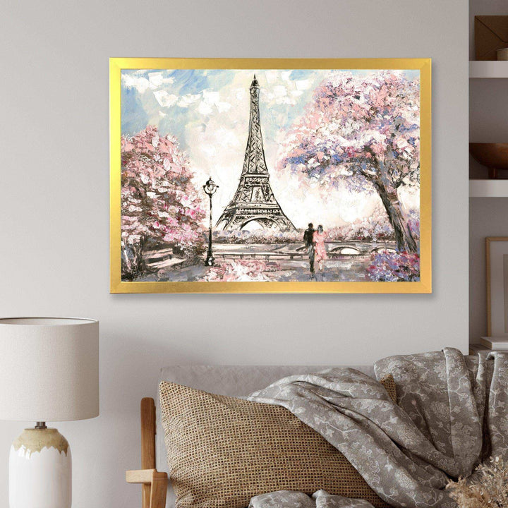 Eiffel with Pink Flowers