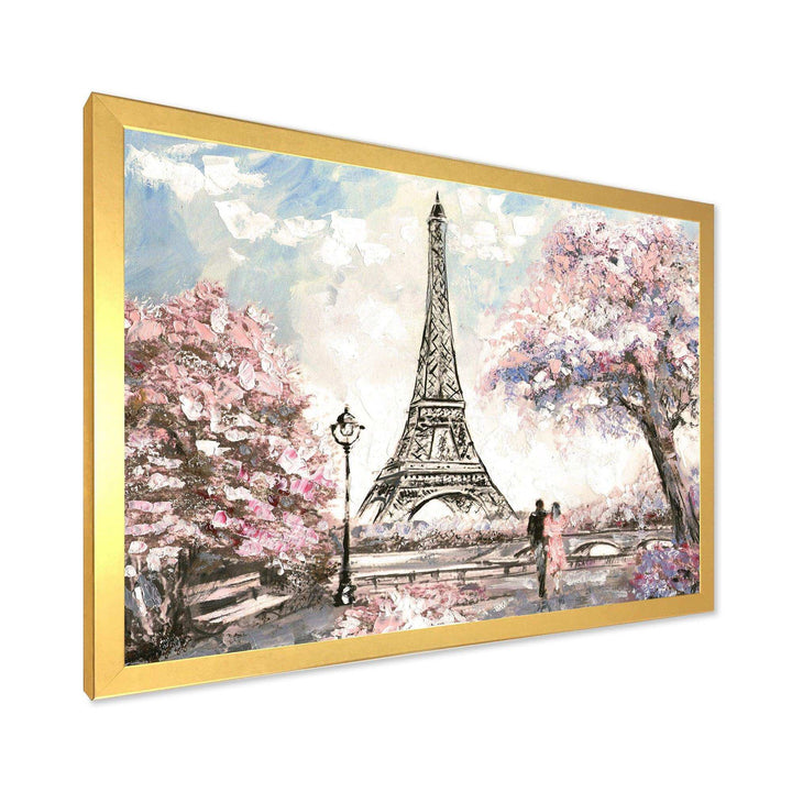 Eiffel with Pink Flowers