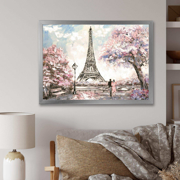 Eiffel with Pink Flowers