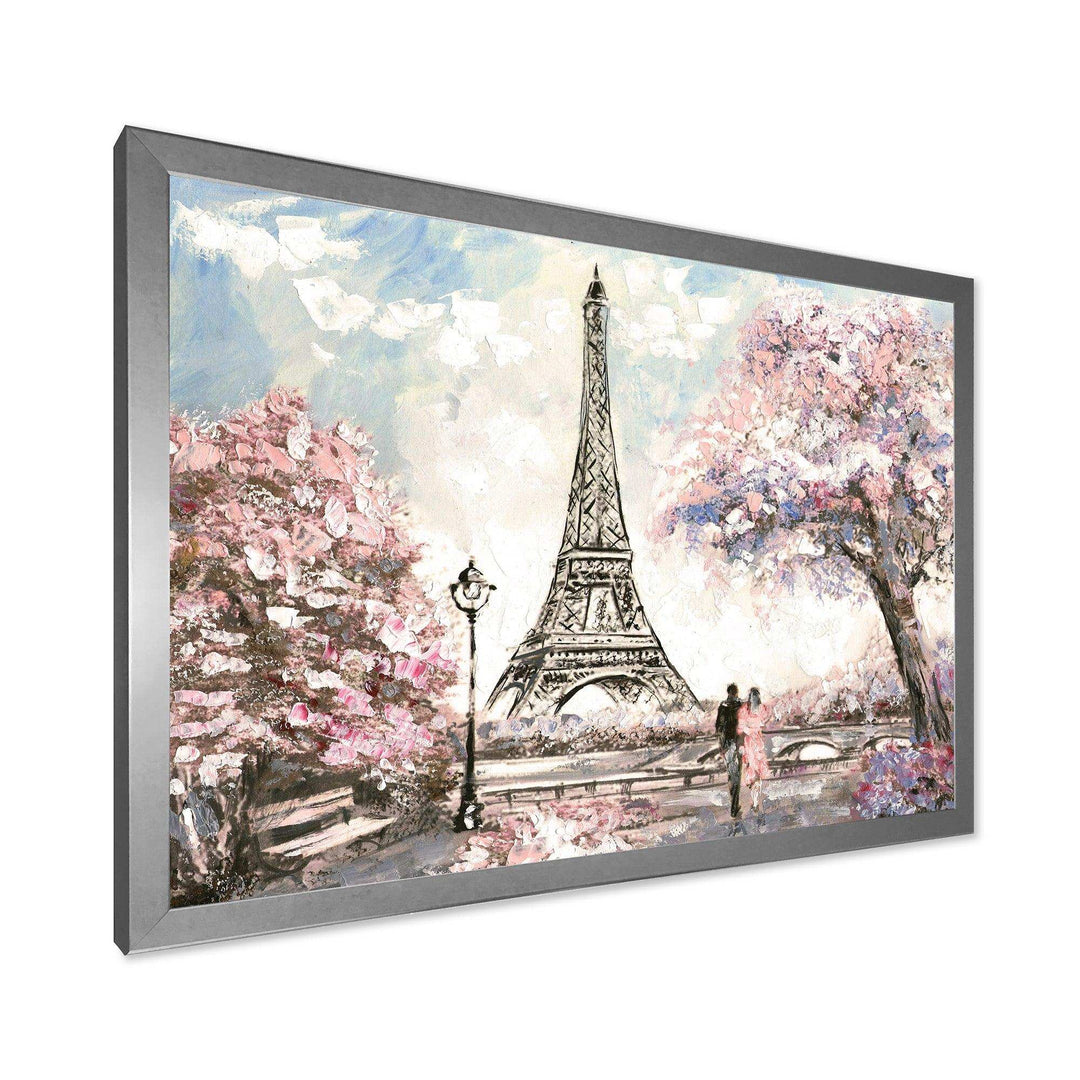 Eiffel with Pink Flowers