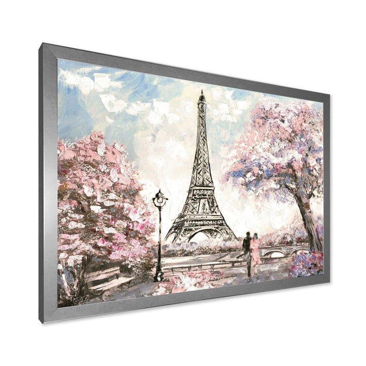 Eiffel with Pink Flowers