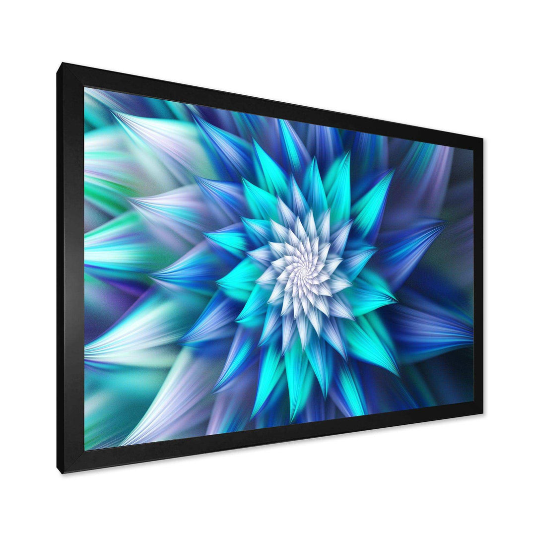 Large Blue Alien Fractal Flower - Modern Wall Art Prints