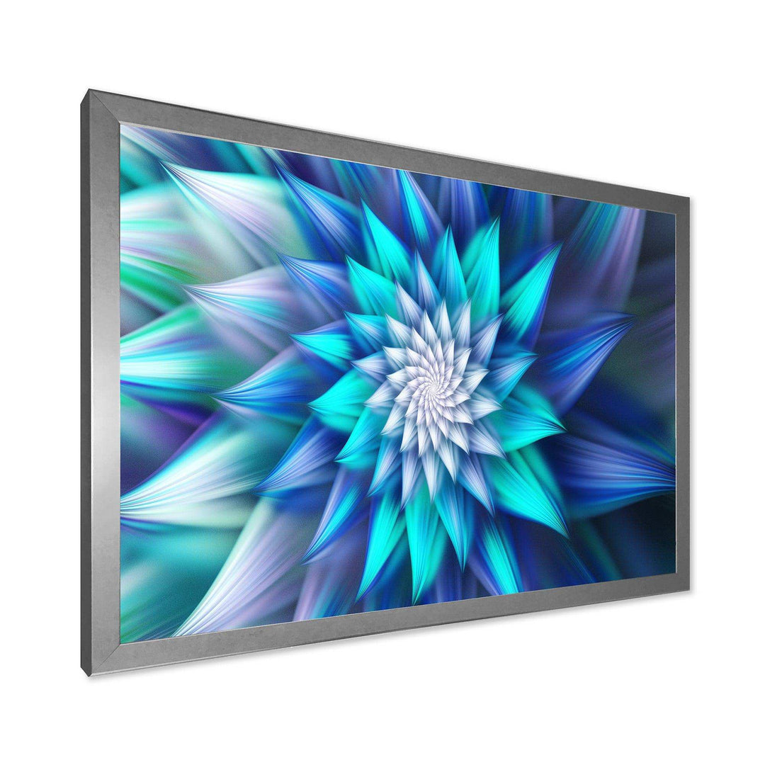 Large Blue Alien Fractal Flower - Modern Wall Art Prints