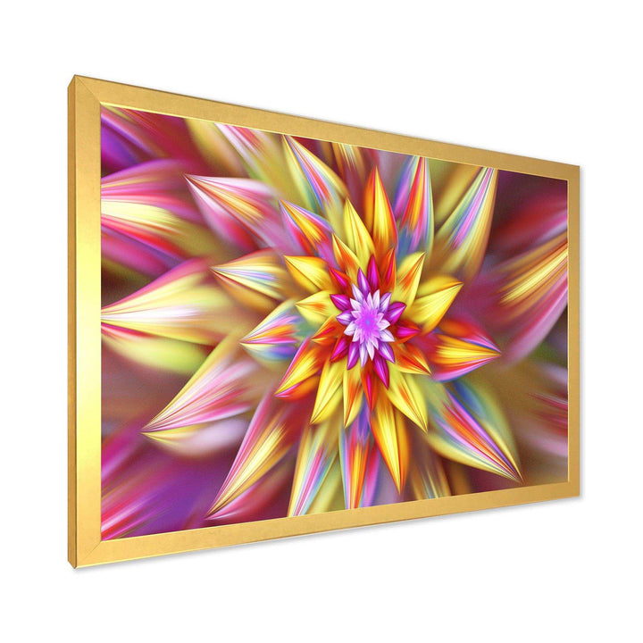 Large Multi Color Alien Fractal Flower - Modern Canvas Wall Art