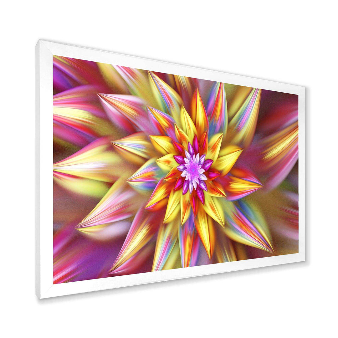 Large Multi Color Alien Fractal Flower - Modern Canvas Wall Art