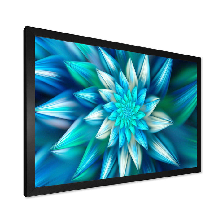 Huge Blue Fractal Flower - Modern Living Room Wall Decor