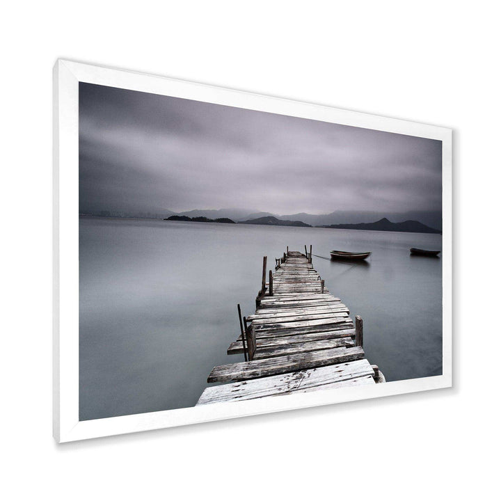 Pier and Boats at Seashore