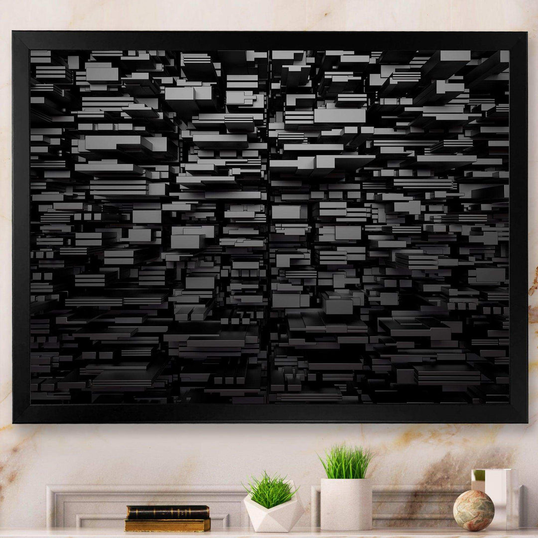 Black Geometric Background - Modern Living Room Wall Decor