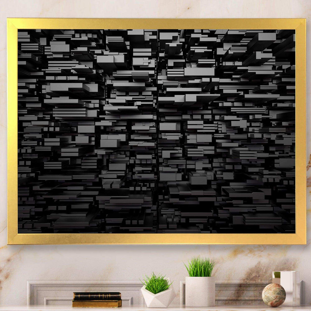 Black Geometric Background - Modern Living Room Wall Decor