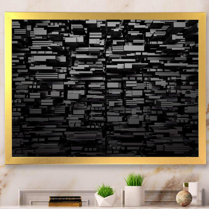 Black Geometric Background - Modern Living Room Wall Decor