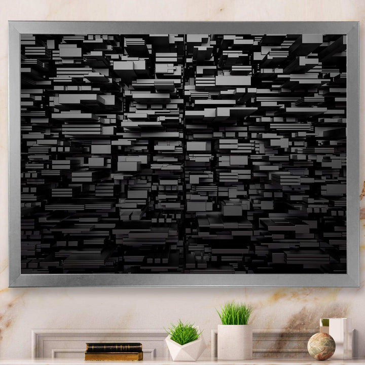 Black Geometric Background - Modern Living Room Wall Decor