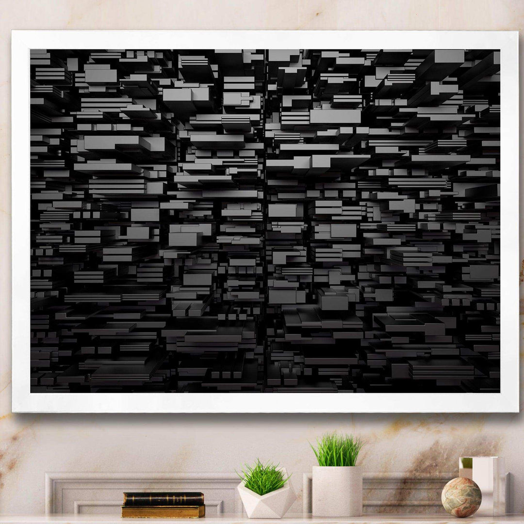 Black Geometric Background - Modern Living Room Wall Decor