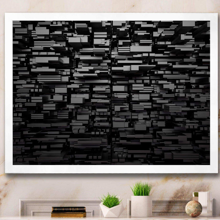 Black Geometric Background - Modern Living Room Wall Decor