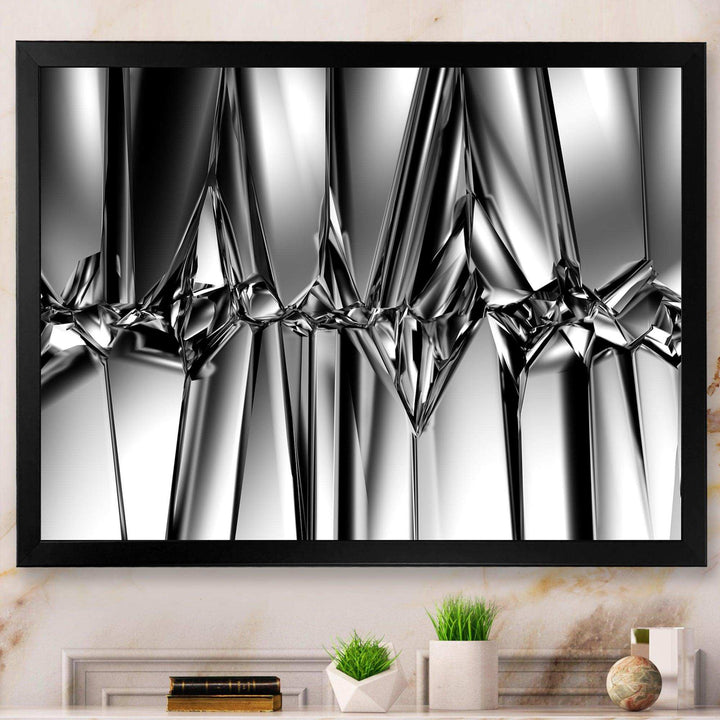 Black White Crystal Background - Modern Canvas Wall Art