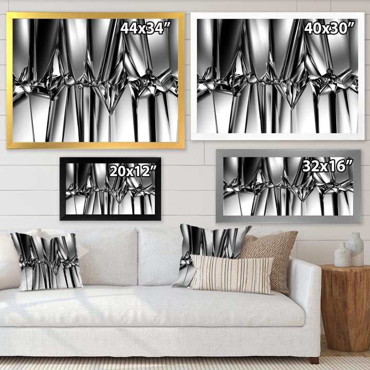 Black White Crystal Background - Modern Canvas Wall Art