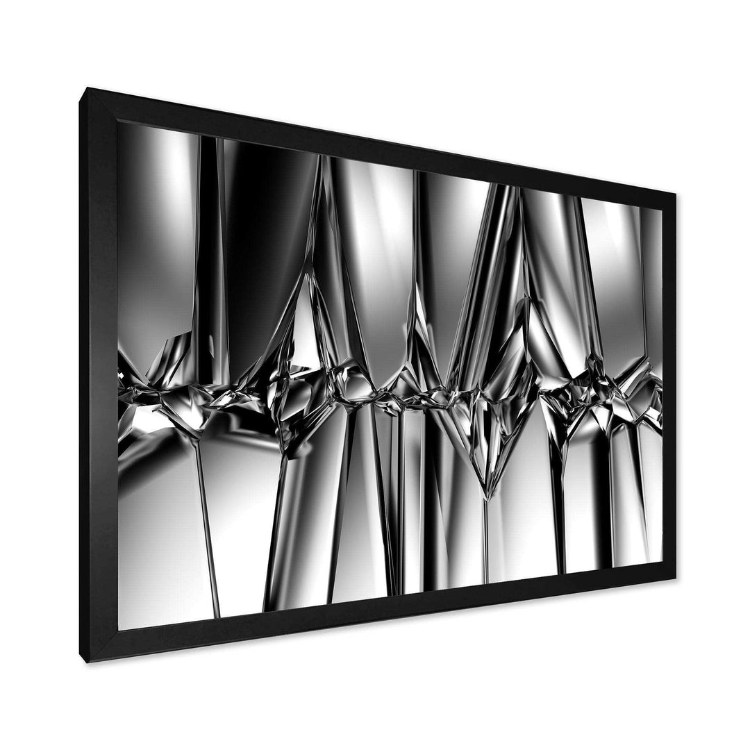 Black White Crystal Background - Modern Canvas Wall Art