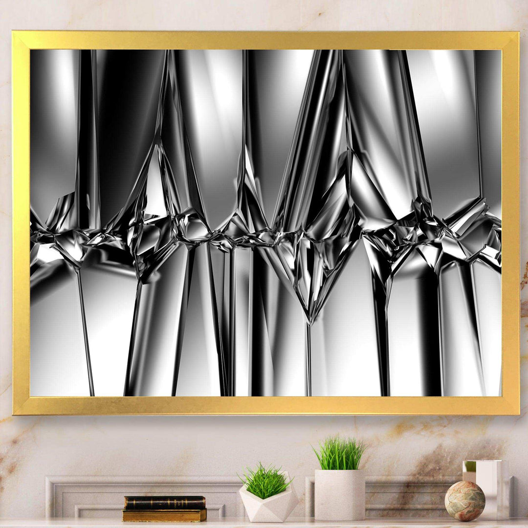 Black White Crystal Background - Modern Canvas Wall Art