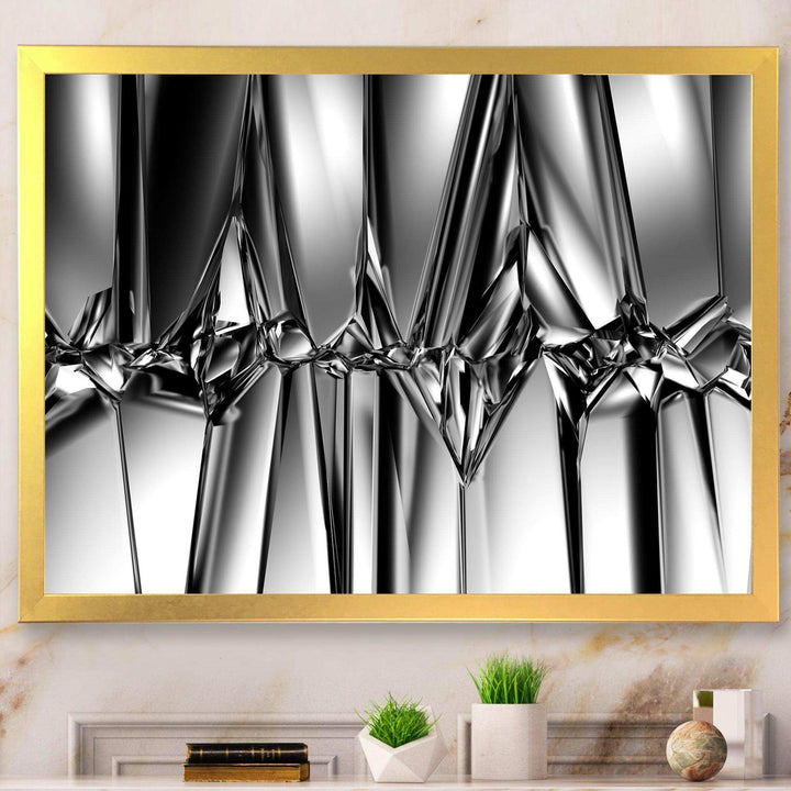 Black White Crystal Background - Modern Canvas Wall Art