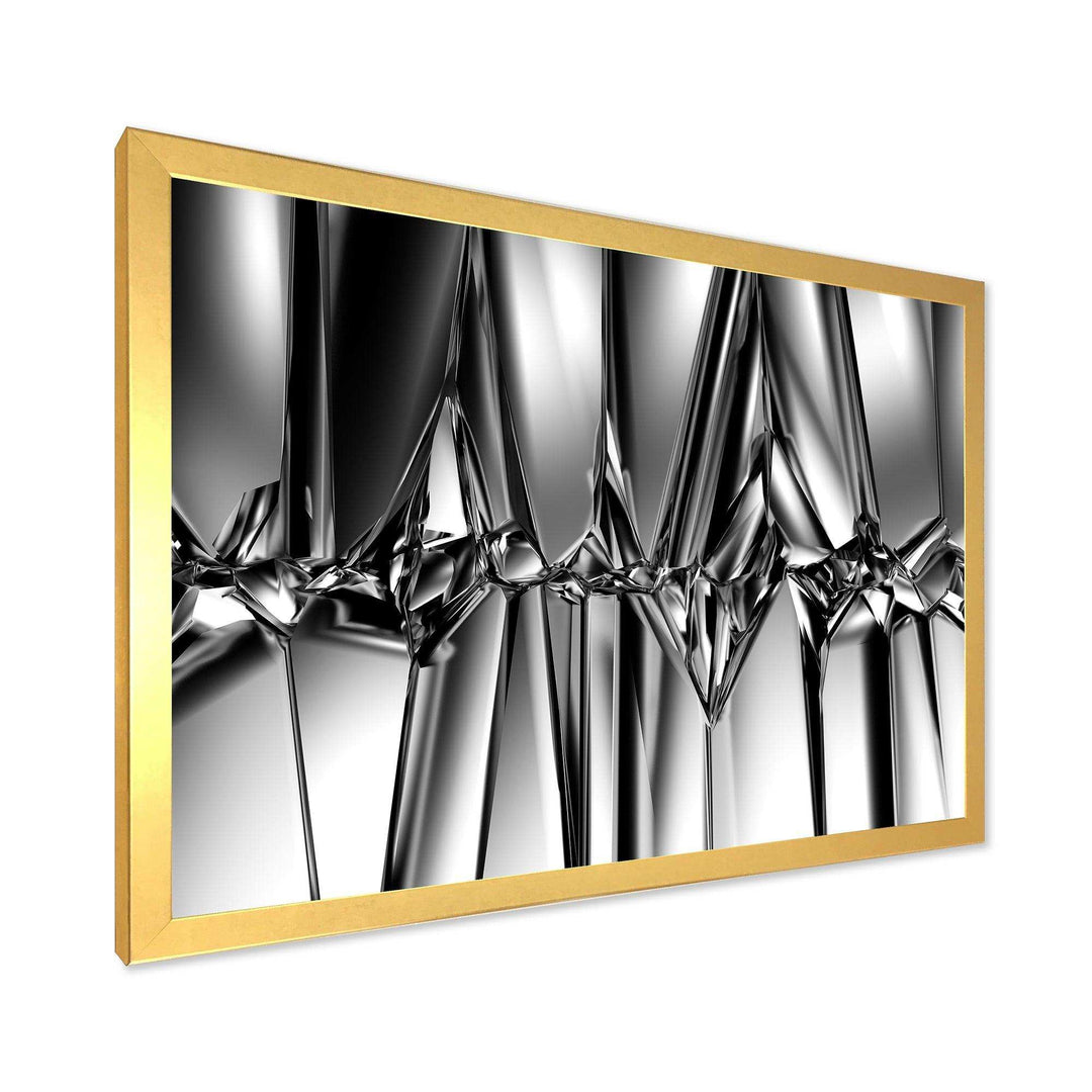 Black White Crystal Background - Modern Canvas Wall Art