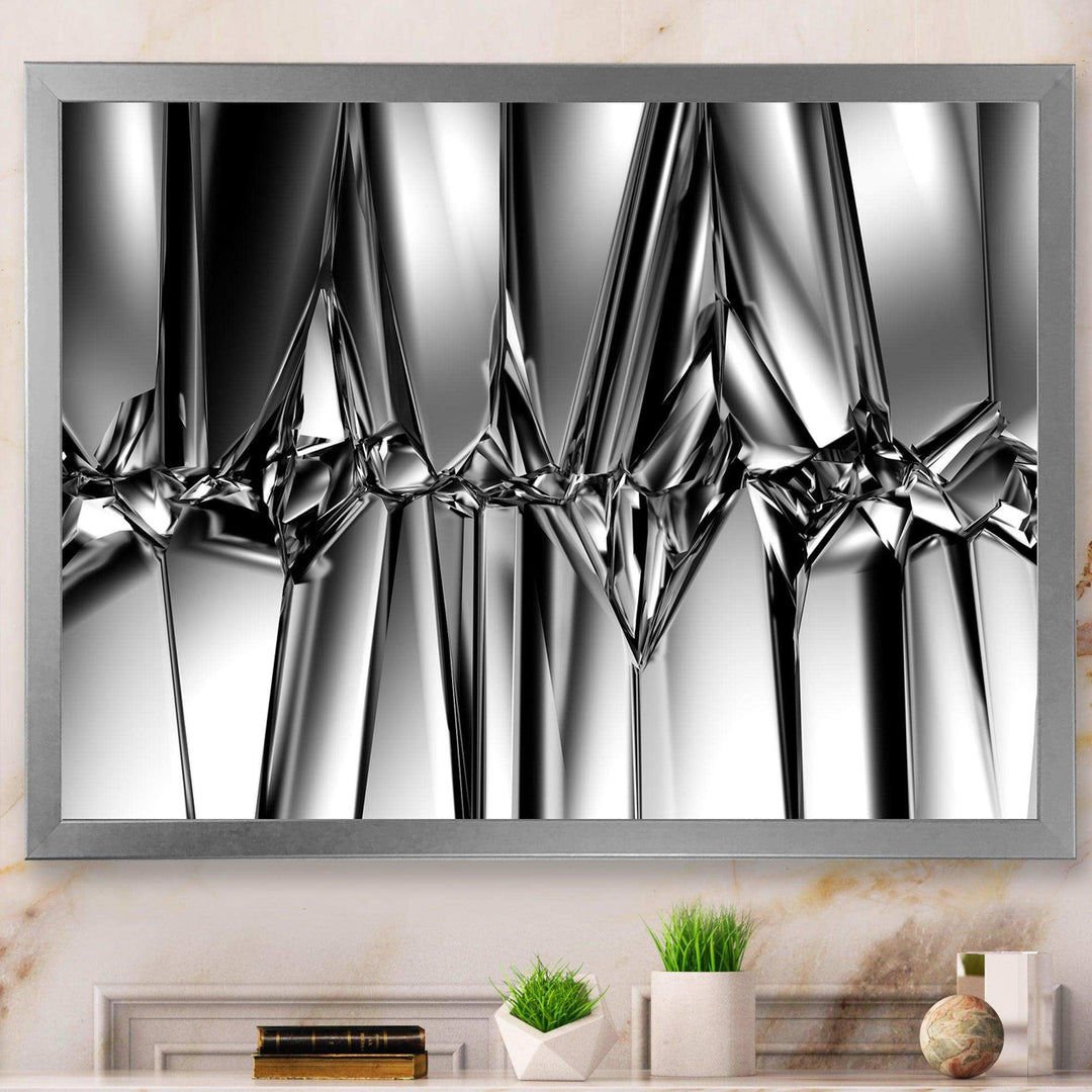 Black White Crystal Background - Modern Canvas Wall Art
