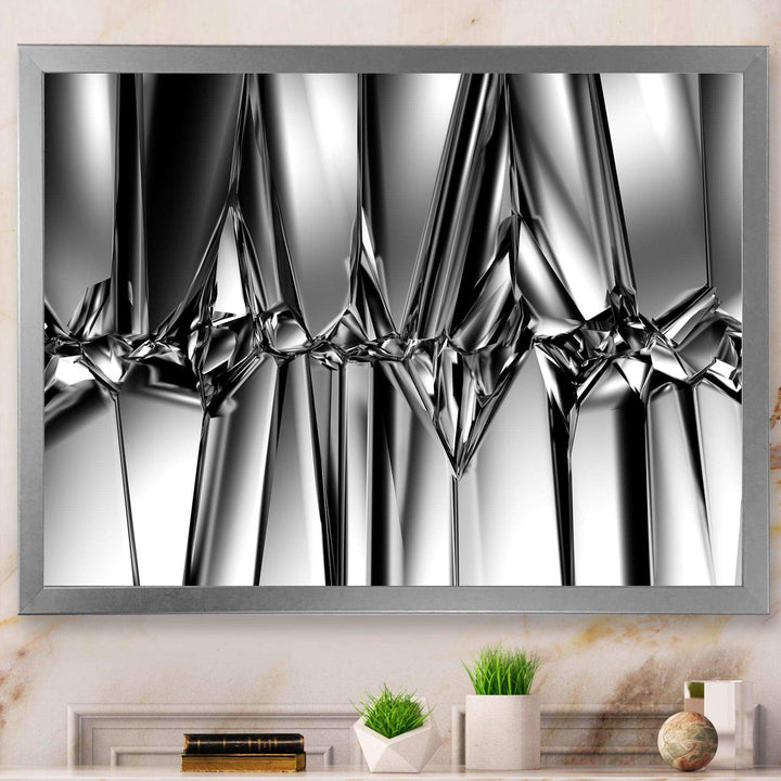 Black White Crystal Background - Modern Canvas Wall Art