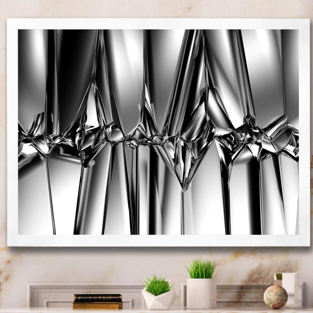 Black White Crystal Background - Modern Canvas Wall Art