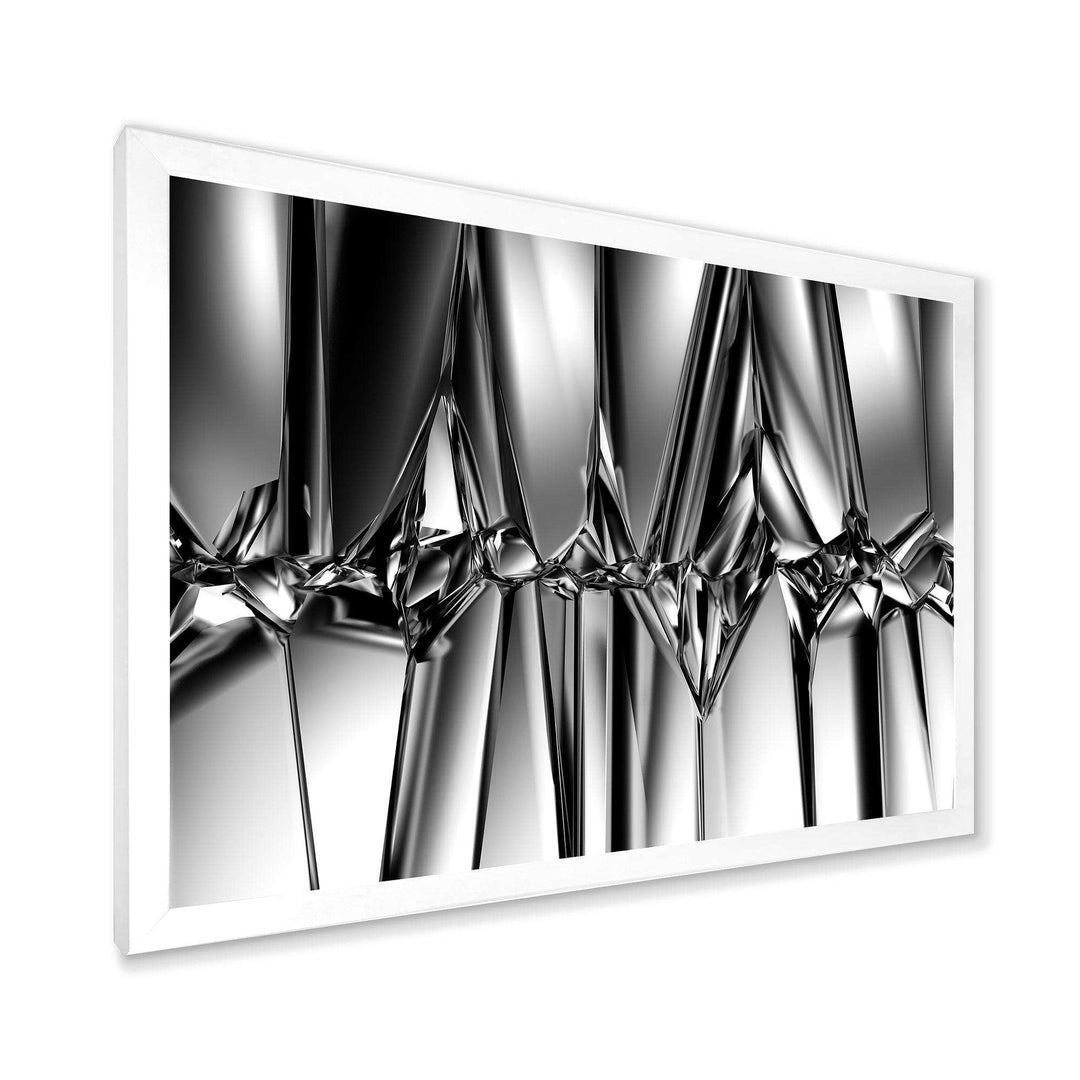Black White Crystal Background - Modern Canvas Wall Art