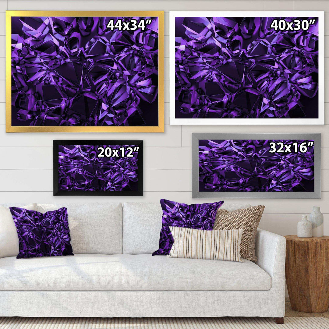 Purple Crystal Texture Design - Modern Canvas Wall Art