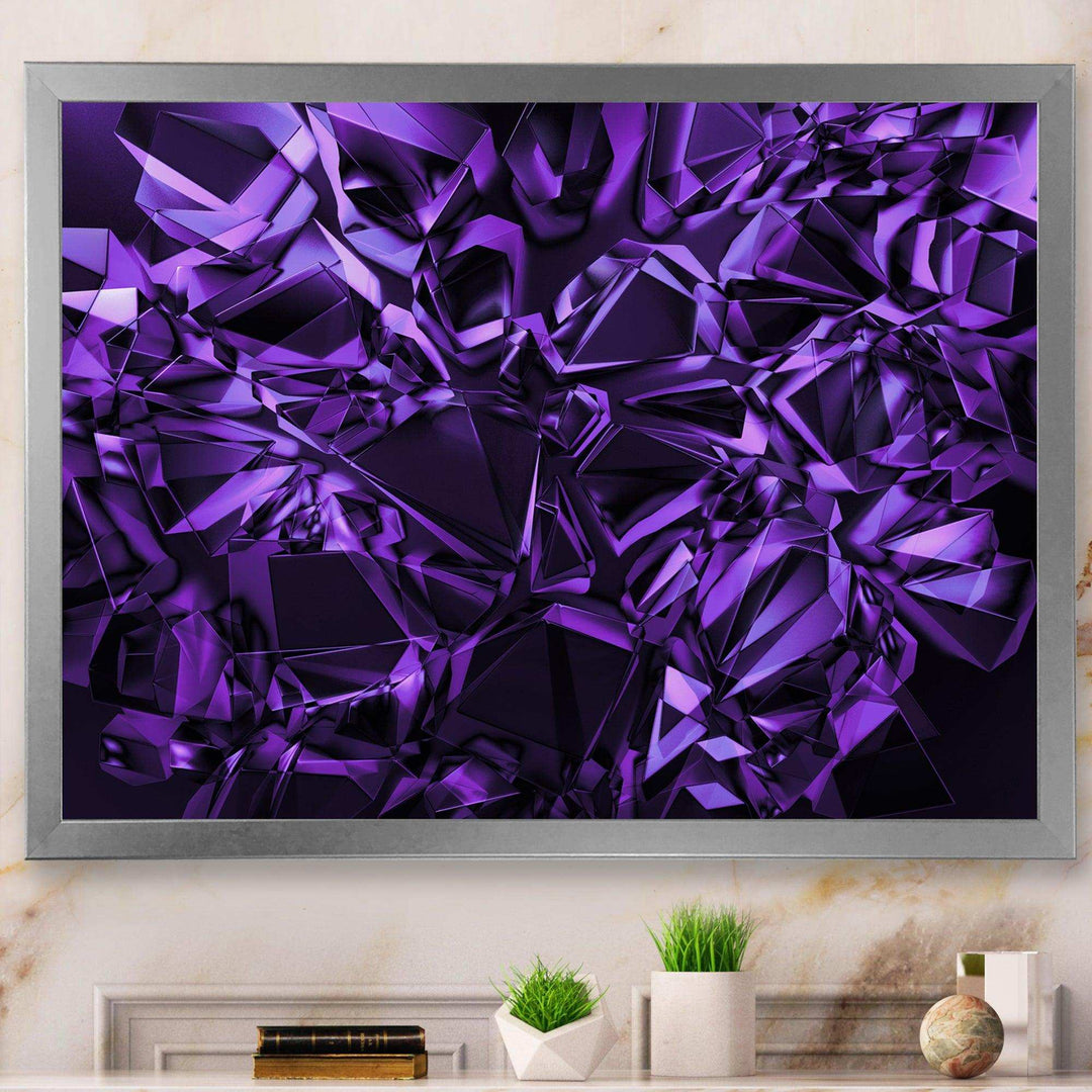 Purple Crystal Texture Design - Modern Canvas Wall Art