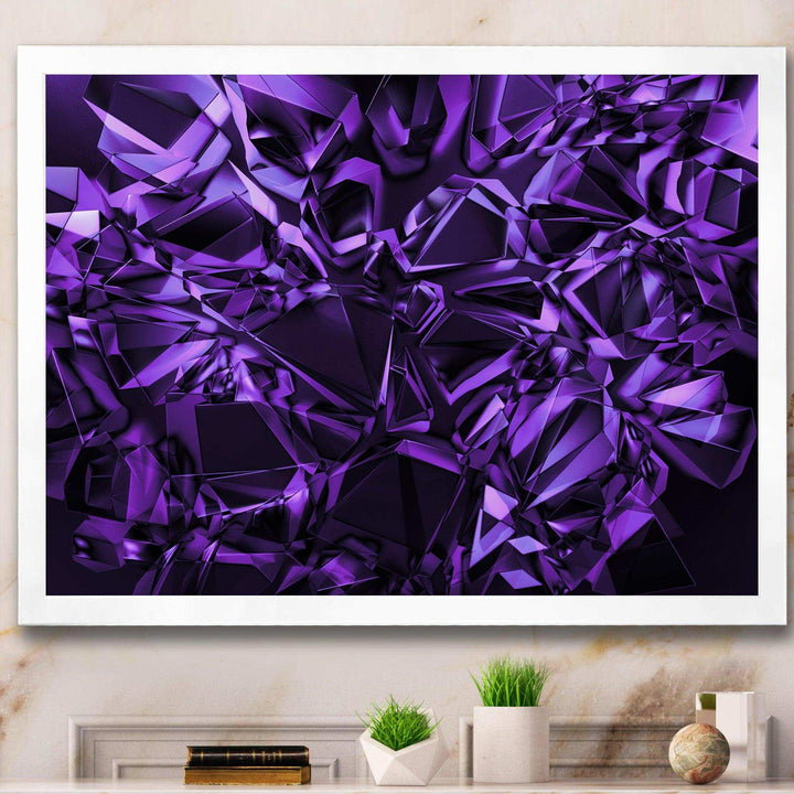 Purple Crystal Texture Design - Modern Canvas Wall Art