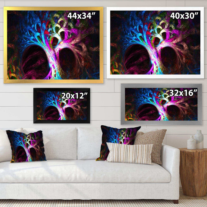 Magical Multi color Psychedelic Tree - Modern Wall Art Prints