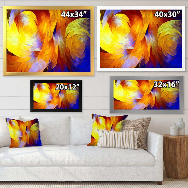 Yellow Fractal Abstract Pattern - Modern Living Room Wall Decor