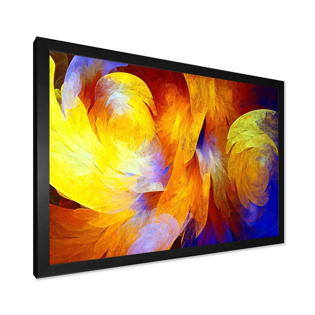 Yellow Fractal Abstract Pattern - Modern Living Room Wall Decor
