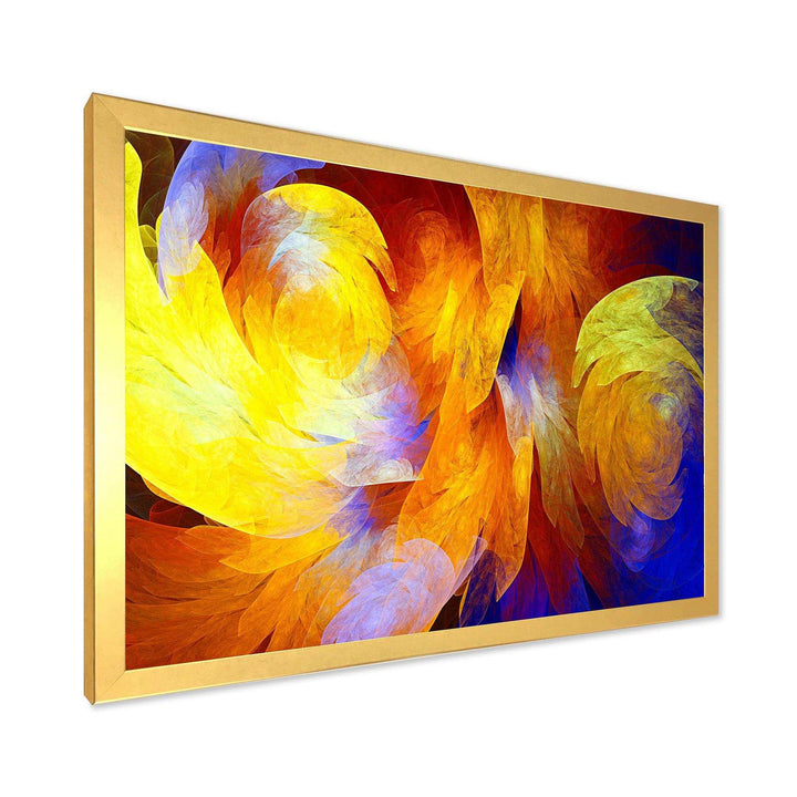 Yellow Fractal Abstract Pattern - Modern Living Room Wall Decor