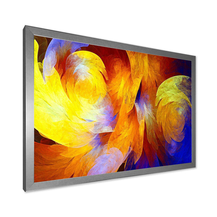 Yellow Fractal Abstract Pattern - Modern Living Room Wall Decor