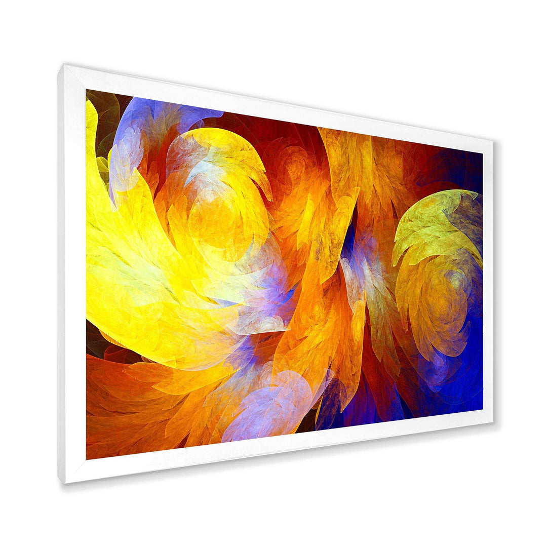 Yellow Fractal Abstract Pattern - Modern Living Room Wall Decor