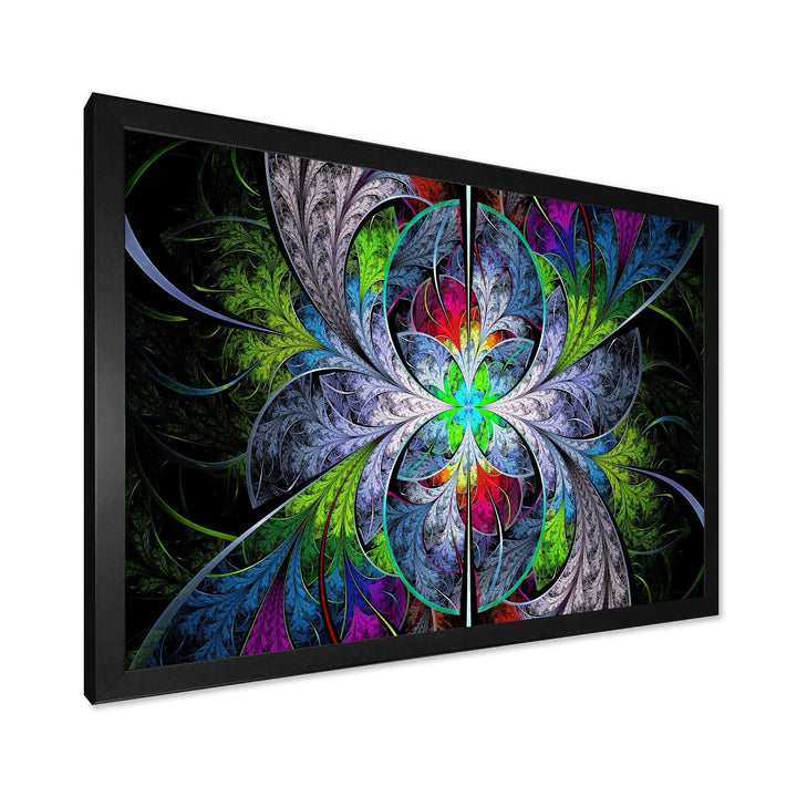 Multi Color Fractal Stained Glass - Modern Living Room Wall Decor