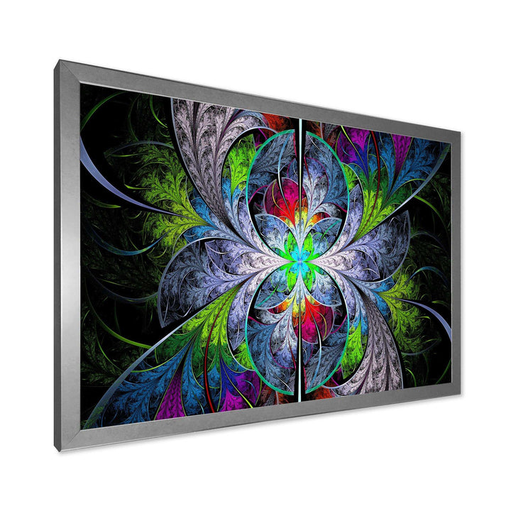 Multi Color Fractal Stained Glass - Modern Living Room Wall Decor