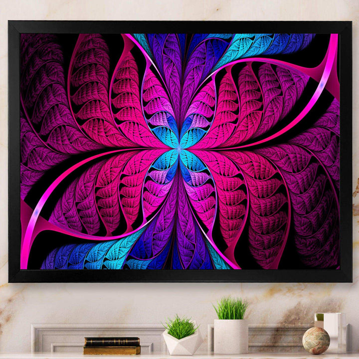 Bright Pink Fractal Stained Glass - Modern Wall Art Prints
