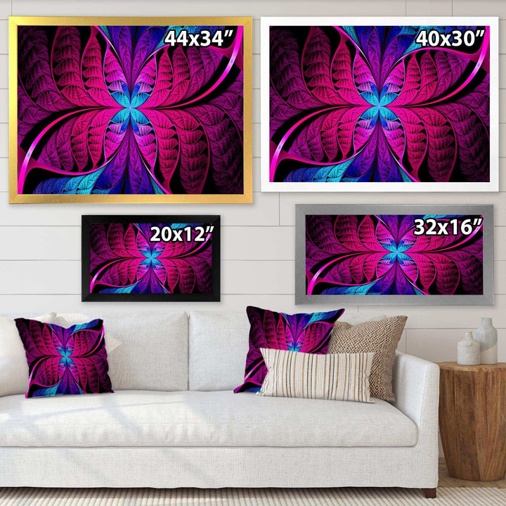 Bright Pink Fractal Stained Glass - Modern Wall Art Prints