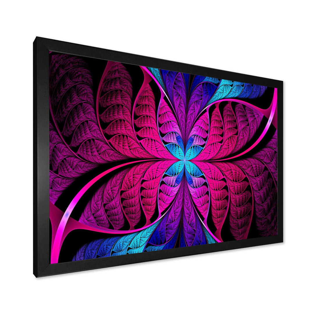 Bright Pink Fractal Stained Glass - Modern Wall Art Prints