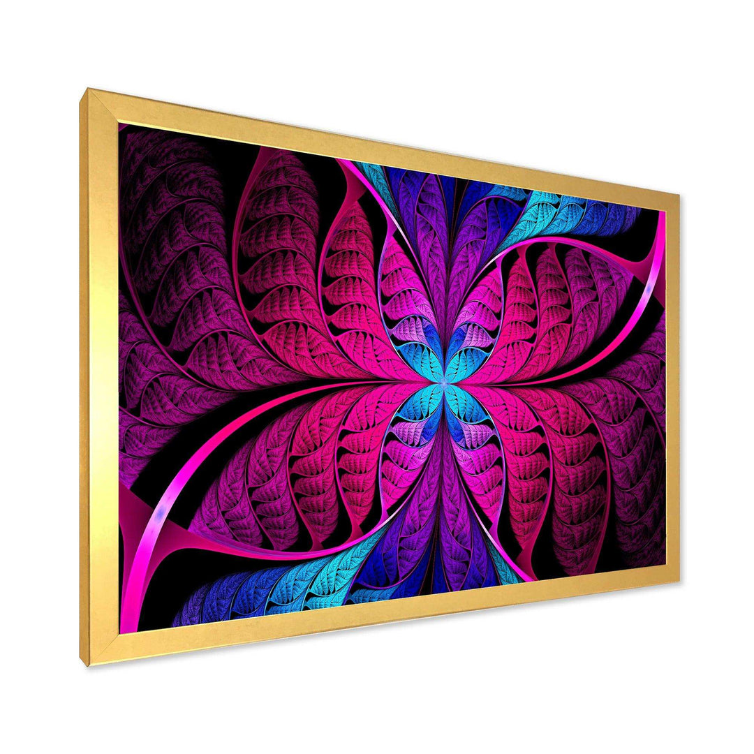 Bright Pink Fractal Stained Glass - Modern Wall Art Prints