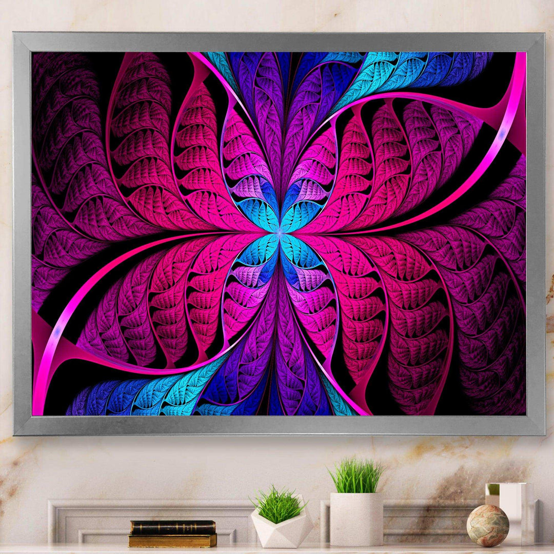Bright Pink Fractal Stained Glass - Modern Wall Art Prints